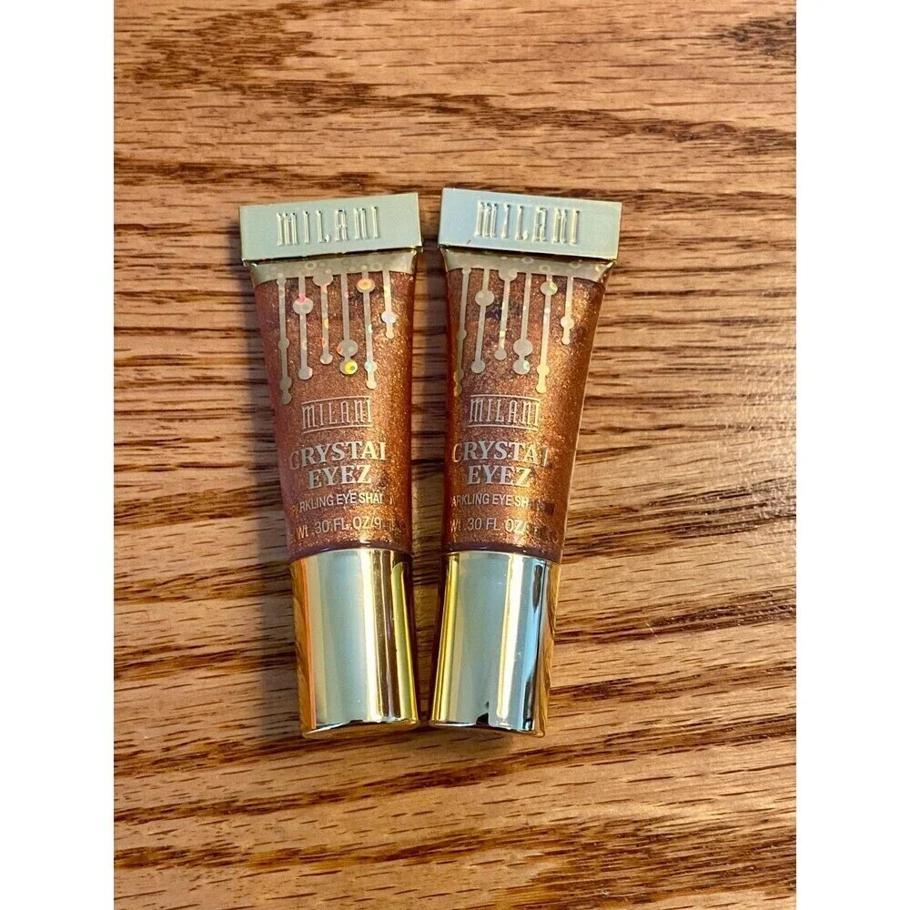(3) Milani Crystal-Eyez Sparkling Eyeshadow GLAMOROUSLY GLITTERING Rosy Bronze